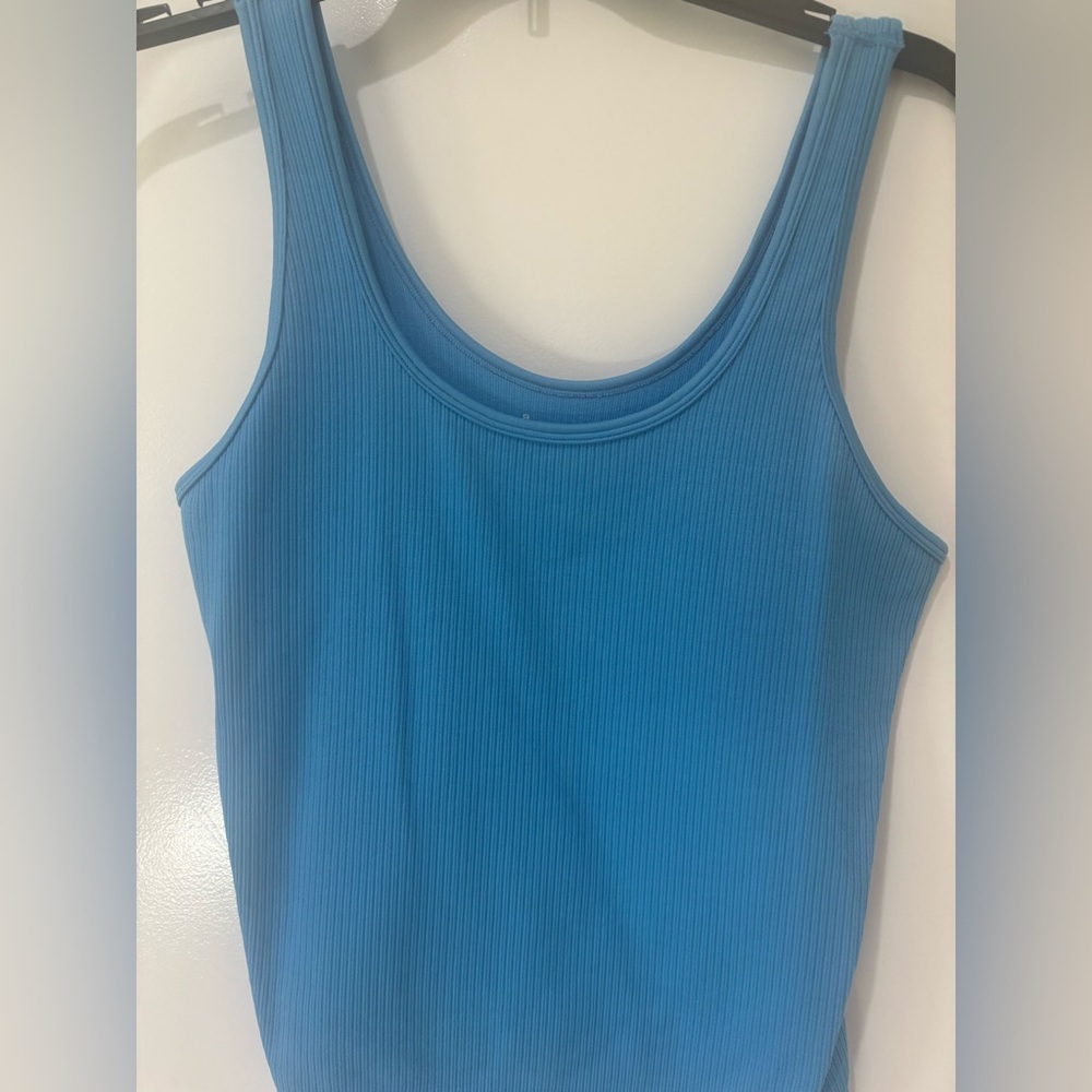 Target Blue Women's Ribbed Tank Top - Picture 2 of 5